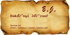 Bakányi József névjegykártya